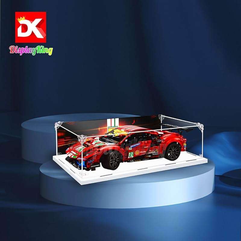 Acrylic Display case for Lego Ferrari 488 GTE AF Corse #51" 42125 3mm Thickness dust-Free and Crystal Clear Display case with Screw (Lego Set is not Included) (with Background) - Image 3