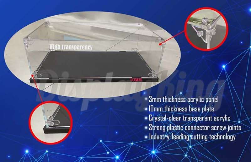 Acrylic Display case for Lego Ferrari 488 GTE AF Corse #51" 42125 3mm Thickness dust-Free and Crystal Clear Display case with Screw (Lego Set is not Included) (with Background) - Image 7