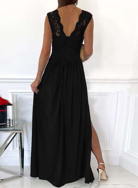 Dokotoo Womens 2026 Formal Dresses Wrap V-Neck Ruched Sexy Bridesmaid Wedding Guest Maxi Dresses - Image 2