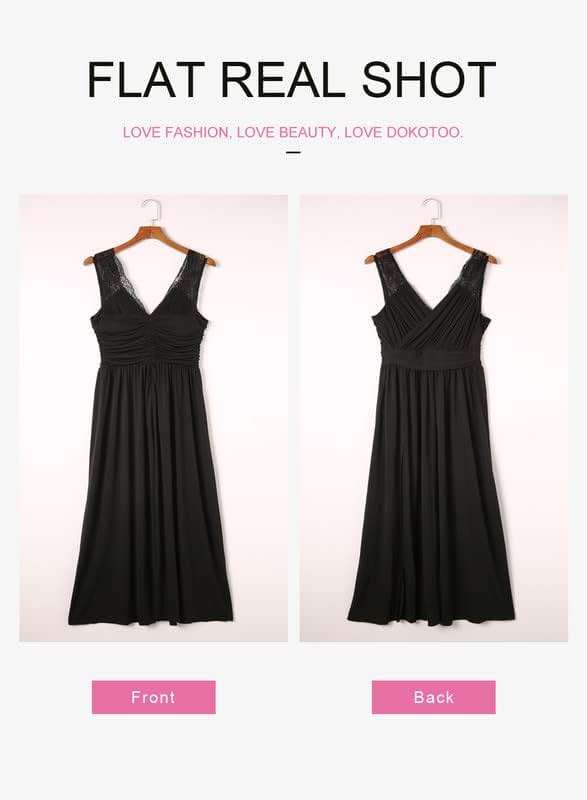 Dokotoo Womens 2026 Formal Dresses Wrap V-Neck Ruched Sexy Bridesmaid Wedding Guest Maxi Dresses - Image 5