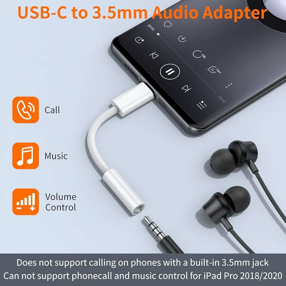 JXMOX USB Type C to 3.5mm Female Headphone Jack Adapter (2-Pack), USB C to Aux Audio Dongle Cable Cord for iPhone 17 Air 16 15 Pro Max, Samsung Galaxy S23 S24 S25 Ultra, iPad Pro, MacBook, Pixel 9 - Image 2