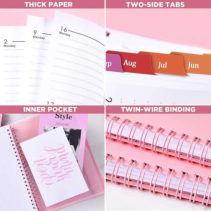 Planner 2026-2027 - 2026-2027 Planner Weekly and Monthly with Tabs, July 2026 - June 2027, 6.25" × 8.3", Strong Twin-Wire Binding - Image 5