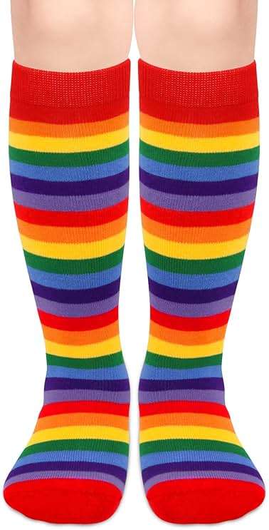 Olreco Toddler Soccer Socks Boys Girls Soccer Socks Kids Knee High Socks for Toddler Girls Toddler Tube Socks with Stripes - Image 1