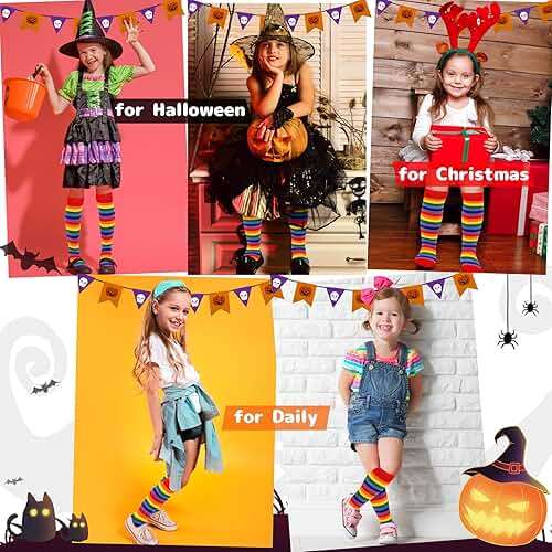 Olreco Toddler Soccer Socks Boys Girls Soccer Socks Kids Knee High Socks for Toddler Girls Toddler Tube Socks with Stripes - Image 4