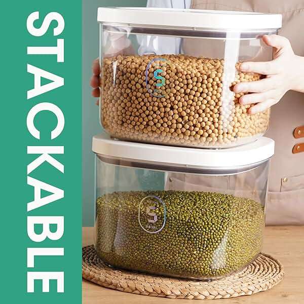 TBMAXS Airtight Rice Container 10 Lbs, Clear Plastic Food Storage Container Bin For Flour Sugar, Dry Food Holder with Easy Locking Lid for Kitchen Pantry Organization and Storage - Image 4