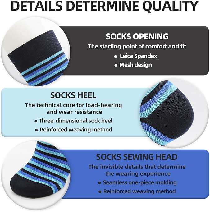 NKMOOS Mens socks size 10-13/9-11/13-15 Cotton Crew funny Colorful work dress socks for men 9-12 gifts for him 6/12 Pairs - Image 3