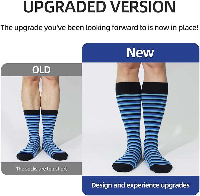 NKMOOS Mens socks size 10-13/9-11/13-15 Cotton Crew funny Colorful work dress socks for men 9-12 gifts for him 6/12 Pairs - Image 4