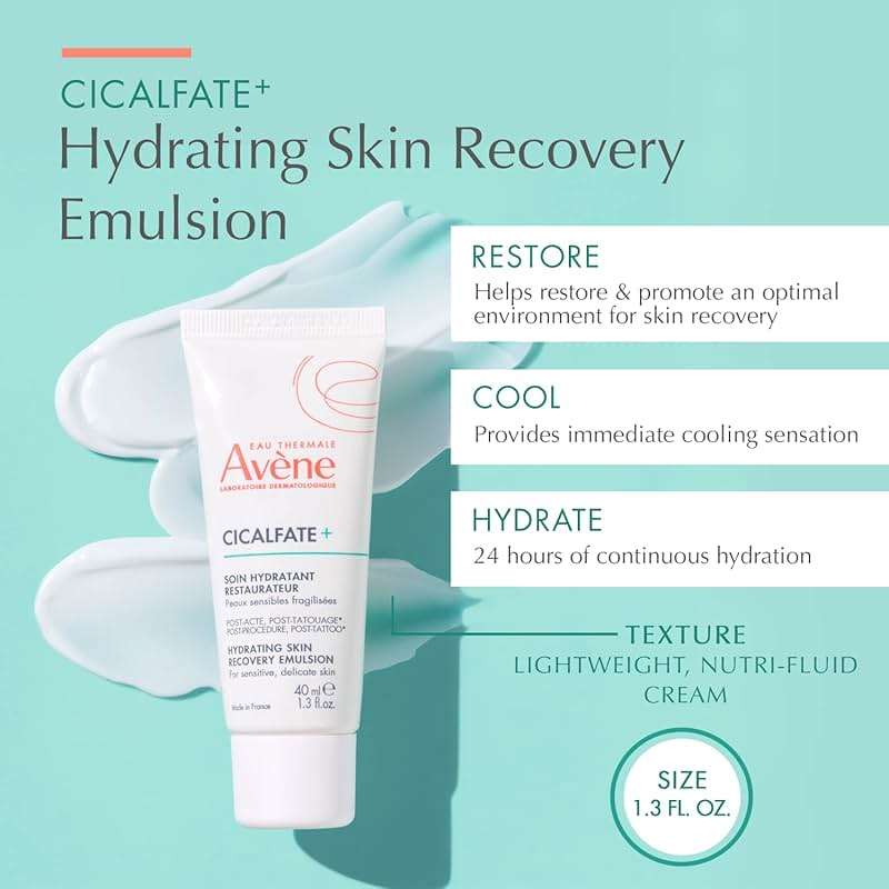 Avène Cicalfate+ Hydrating Skin Recovery Emulsion for post-procedure & post-tattoo, helps restore skin barrier, 24hr hydration, 1.3 Fl Oz - Image 3