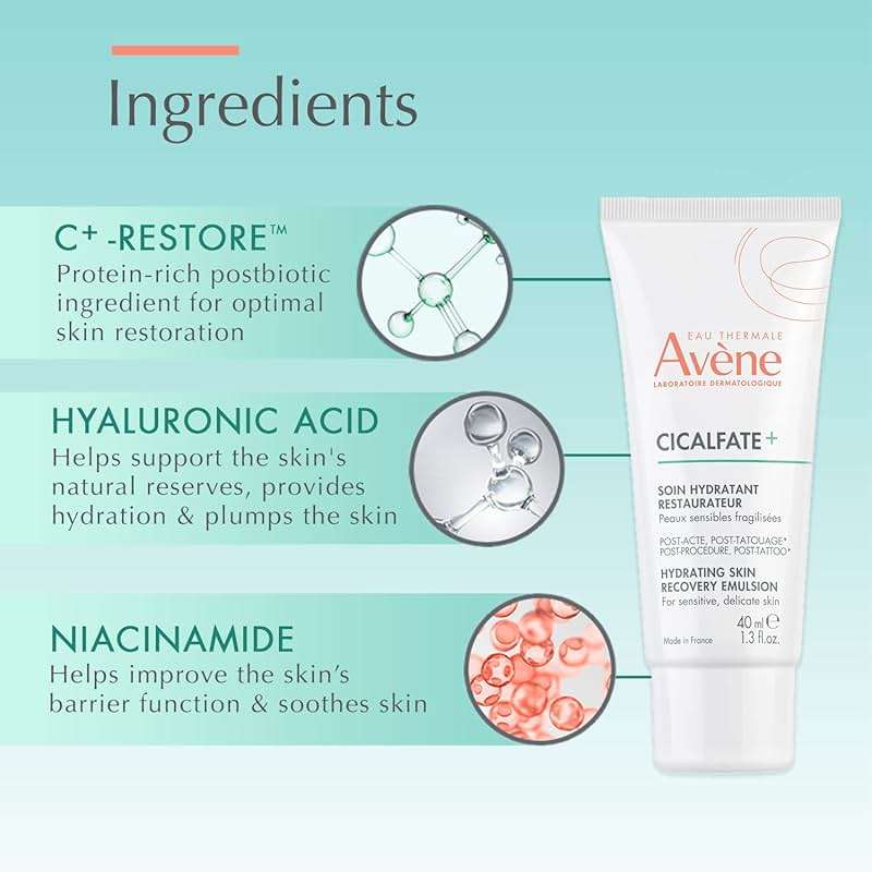 Avène Cicalfate+ Hydrating Skin Recovery Emulsion for post-procedure & post-tattoo, helps restore skin barrier, 24hr hydration, 1.3 Fl Oz - Image 5