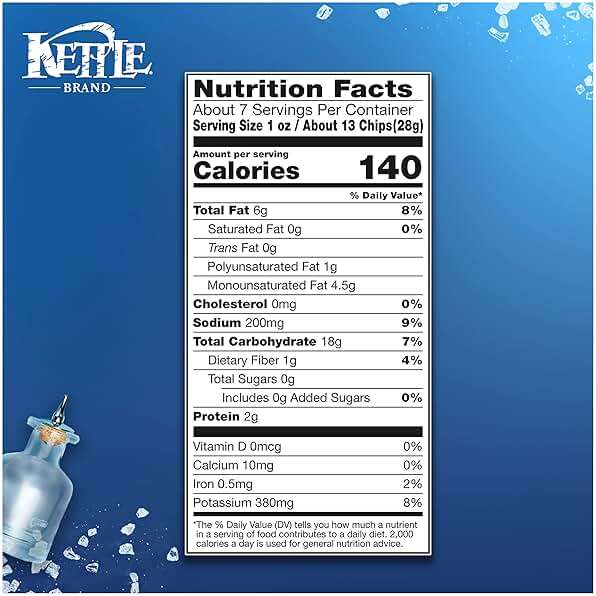 Kettle Brand Potato Chips, Air Fried Sea Salt & Vinegar Kettle Chips, 6.5 Oz Bag - Image 2