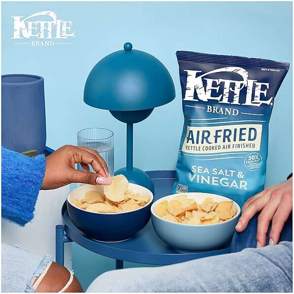 Kettle Brand Potato Chips, Air Fried Sea Salt & Vinegar Kettle Chips, 6.5 Oz Bag - Image 5