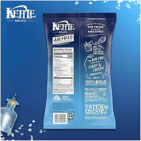 Kettle Brand Potato Chips, Air Fried Sea Salt & Vinegar Kettle Chips, 6.5 Oz Bag - Image 6