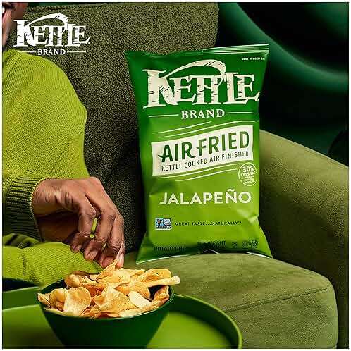 Kettle Brand Potato Chips, Air Fried Jalapeño Kettle Chips, 6.5 Oz Bag - Image 5