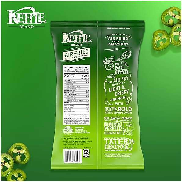 Kettle Brand Potato Chips, Air Fried Jalapeño Kettle Chips, 6.5 Oz Bag - Image 6