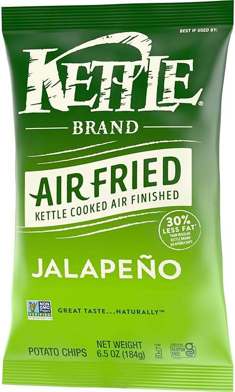 Kettle Brand Potato Chips, Air Fried Jalapeño Kettle Chips, 6.5 Oz Bag - Image 8