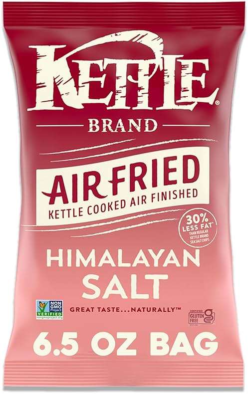 Kettle Brand Potato Chips, Air Fried Himalayan Salt Kettle Chips, 6.5 Oz Bag - Image 1