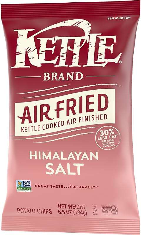 Kettle Brand Potato Chips, Air Fried Himalayan Salt Kettle Chips, 6.5 Oz Bag - Image 7