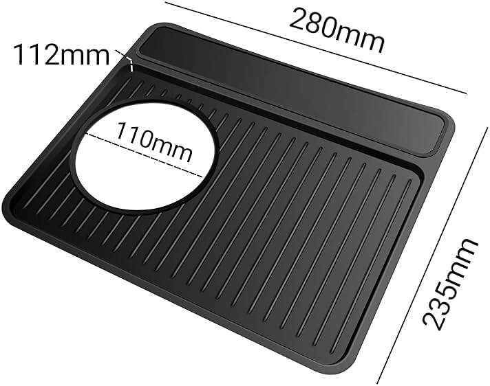 Tamping Mat for Breville 870/880, Espresso Tamper Mat, Food Grade Silicone Non-Slip, 11in x 9.25in, Waterproof Heat Resistant, Espresso Tamping Station for Espresso Machine Barista Accessories (Black) - Image 3