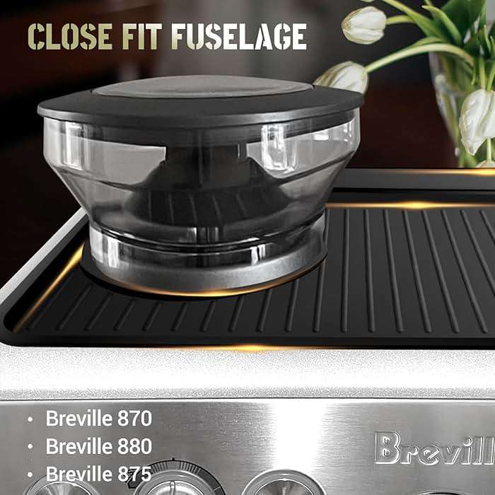 Tamping Mat for Breville 870/880, Espresso Tamper Mat, Food Grade Silicone Non-Slip, 11in x 9.25in, Waterproof Heat Resistant, Espresso Tamping Station for Espresso Machine Barista Accessories (Black) - Image 5