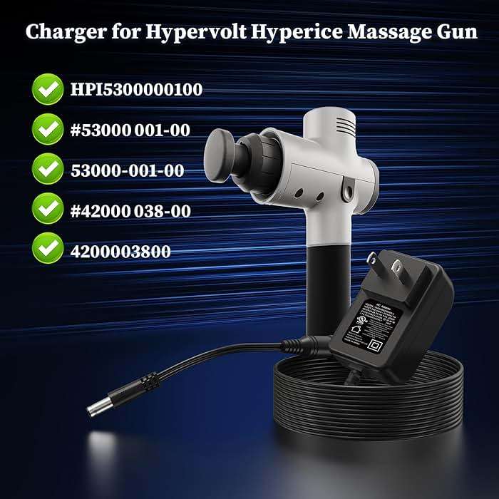 Charger for Hypervolt Massage Gun AC/DC Adapter for Hyperice Hypervolt HPI5300000100 53000-001-00 42000 038-00 SK03T-2400100Z Battery Charging Power Supply - Image 3