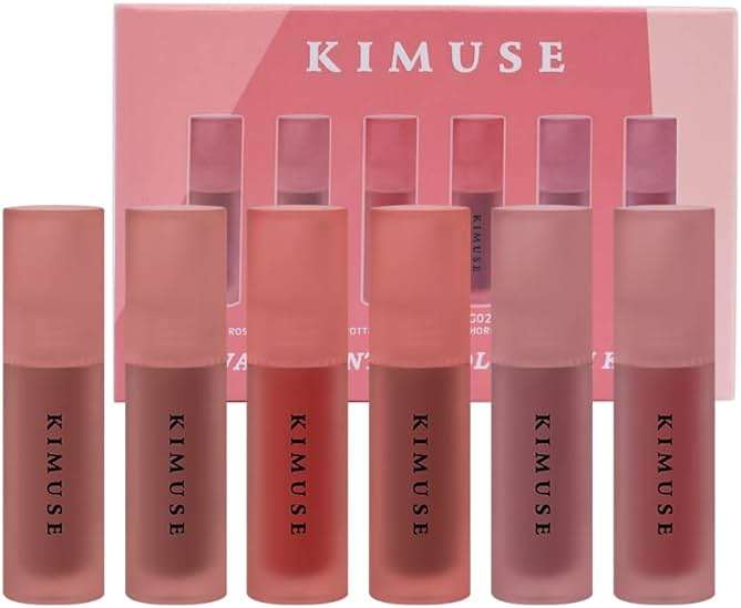 KIMUSE Water Gel Lip Tint 6 Colors Set, Highly Pigmented Long Lasting Moisturizing Glossy Lip Stains, Hydrate Lightweight Lip Gloss Makeup - Image 1