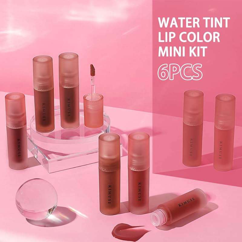 KIMUSE Water Gel Lip Tint 6 Colors Set, Highly Pigmented Long Lasting Moisturizing Glossy Lip Stains, Hydrate Lightweight Lip Gloss Makeup - Image 8