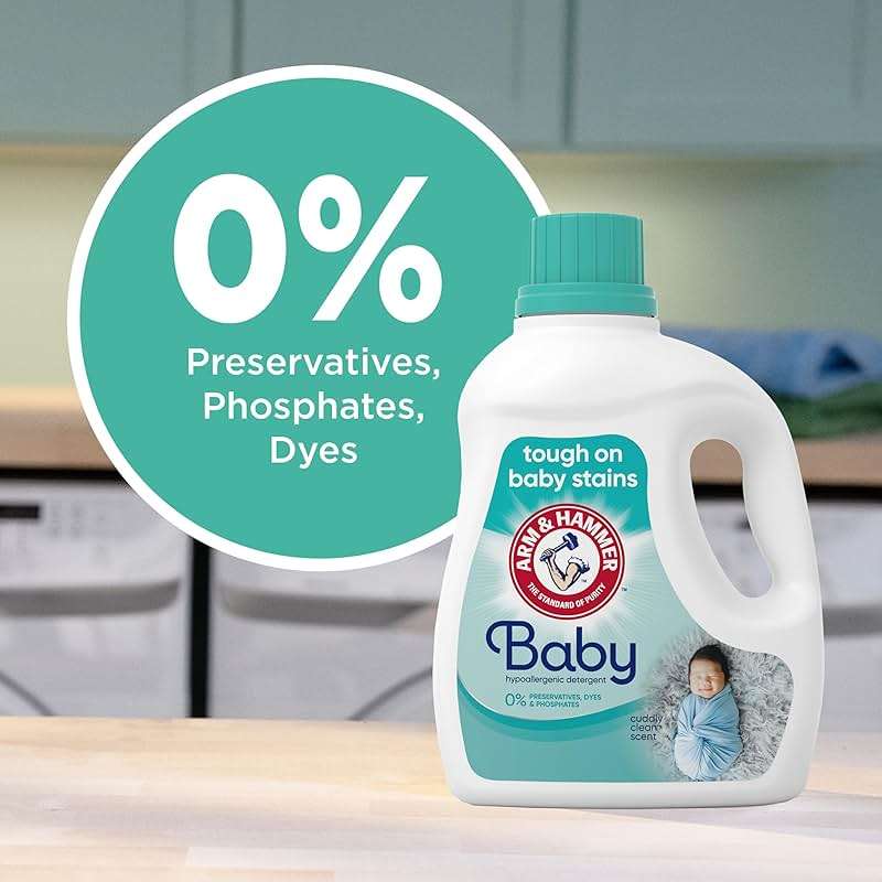 ARM & HAMMER Baby, 77 Loads Hypoallergenic Liquid Laundry Detergent, 100.5 fl oz - Image 2