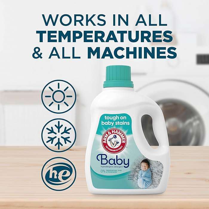 ARM & HAMMER Baby, 77 Loads Hypoallergenic Liquid Laundry Detergent, 100.5 fl oz - Image 9