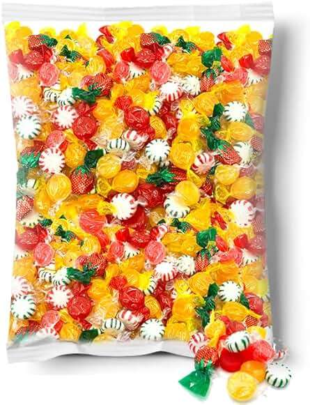Hard Candy Party Mix | 6 Pound Bulk Bag | Starlight Mints, Strawberry, Cinnamon, Butterscotch, Fruit Flavors | Hard Candy Individually Wrapped - Approx. 450 Count - Image 3