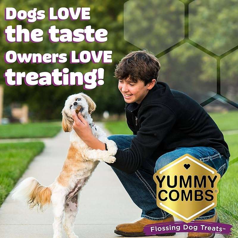 Yummy Combs Dog Dental Treats – Vet VOHC Approved – Delicious Chicken Protein – Removes Tartar with Cleaning Comb Shape – Dental Dog Treats for Medium Dogs (24oz, 30 Count) - Image 4