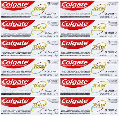 Colgate Total Toothpaste, Clean Mint, Travel Size 0.88 oz (24.9g) Pack of 12 - Image 1