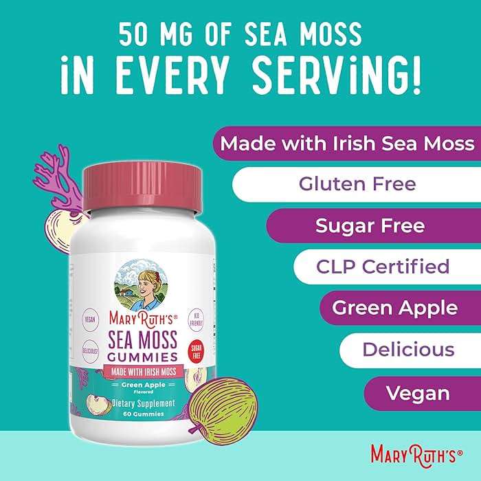 MARYRUTH'S Organics Gummies Sugar Free Made with Irish Sea Moss for Gut Health and Immune Support Formulated for Adults and Kids Ages 4+ Vegan Non-GMO Gluten Free | 60 Count - Image 7