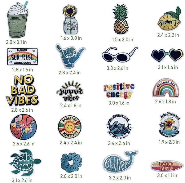 Kawaii Cartoon Iron On Patches, Cute Decor Patches for Backpacks, Embroidery Applique Aesthetic Stuff for Clothing, Jackets, Jeans, Hats (Cute1 20 Pcs) - Image 3