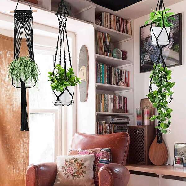 SFENNGPET Macrame Plant Hangers, 6Pack Hanging Planters for Indoor Plants w/ 6 Set Hangers Kit Handmade Macromay Plant Hangers Indoor Flower Pots Holder Stand for Boho Home Décor (POTS NOT Included) - Image 5