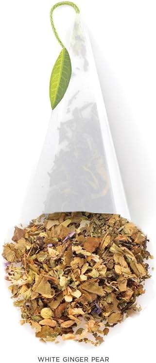 Tea Forte White Ginger Pear Premium Organic Caffeinated White Tea Blend Event Box, Bulk Pack 40 Count, 10 per tray Individually Wrapped Handcrafted Pyramid Infusers - Image 3