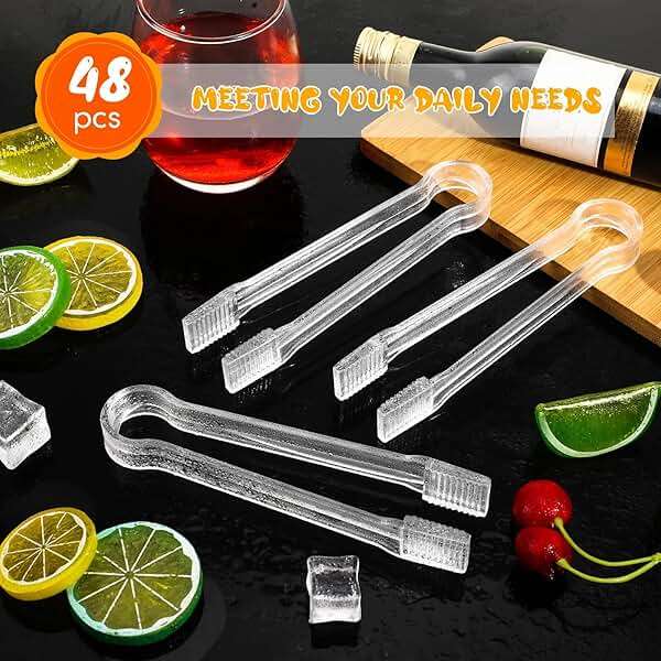 Nuogo 48 Pcs Plastic Buffet Serving Tongs 6.3 Inch One-off Clear Kitchen Tongs Mini Serving Utensils for Food Ice Salad Buffet Barbecue Cookies Tea Coffee Appetizers Party Supplies - Image 5