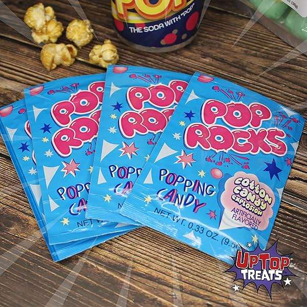 UpTop Treats Cotton Candy POP ROCKS Candy | Includes 4 Individual Packs of Cotton Candy Flavored Mini Rock Popping Candies - Image 3