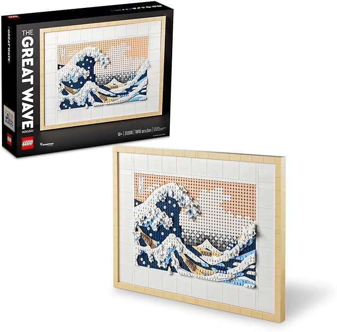 LEGO Art Hokusai The Great Wave Framed Japanese Wall Art Building Set - Unique Wall Decor for Home, Room, or Office - Fun Activity for Adults, Ages 18+ - Gift for Men and Women - 31208 - Image 1