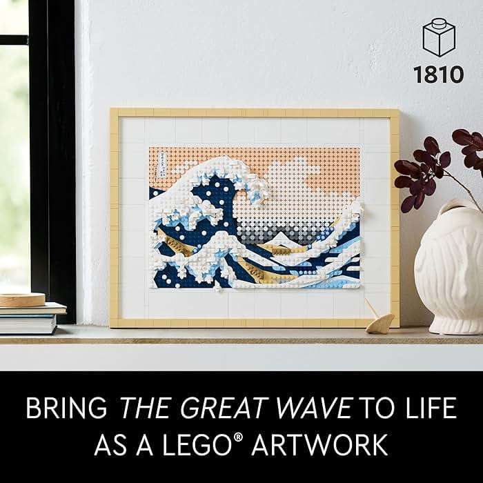 LEGO Art Hokusai The Great Wave Framed Japanese Wall Art Building Set - Unique Wall Decor for Home, Room, or Office - Fun Activity for Adults, Ages 18+ - Gift for Men and Women - 31208 - Image 2