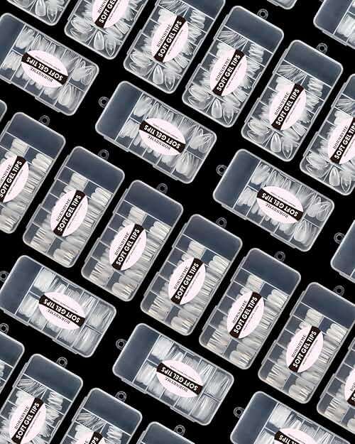 Soft Gel Nail Tips Medium Stiletto, 120PCS Pre Buff Full Cover Shaped Nail Extenison Tips Half Matte Gel Nail Tips BORNBYME - Image 7