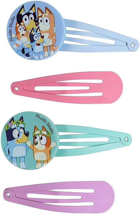 Luv Her Bluey Girls 20 Piece Accessory Set with 3 Barrettes, 4 Snap Hair Clips, 5 Elastics and 8 Terry Ponies- Ages 3+ - Image 3