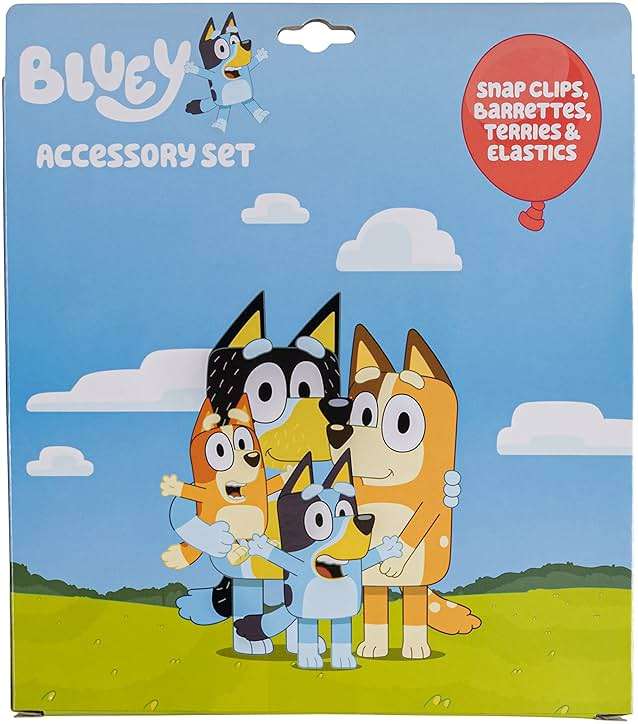 Luv Her Bluey Girls 20 Piece Accessory Set with 3 Barrettes, 4 Snap Hair Clips, 5 Elastics and 8 Terry Ponies- Ages 3+ - Image 7