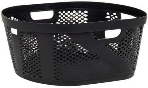 Mind Reader 40L Ventilated Laundry Baskets, Lightweight Clothes Hamper with Cutout Handles for Bathrooms and Closets, Plastic, Set of 2, Black - Image 9