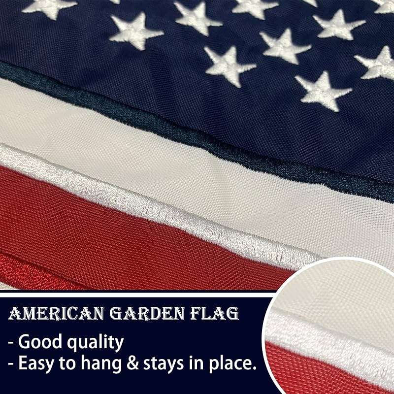 Bradford Embroidered American Garden Flag 12x18 Double Sided, Small American USA Garden Flag for Outside America Yard Lawn Heavy Duty - Image 4