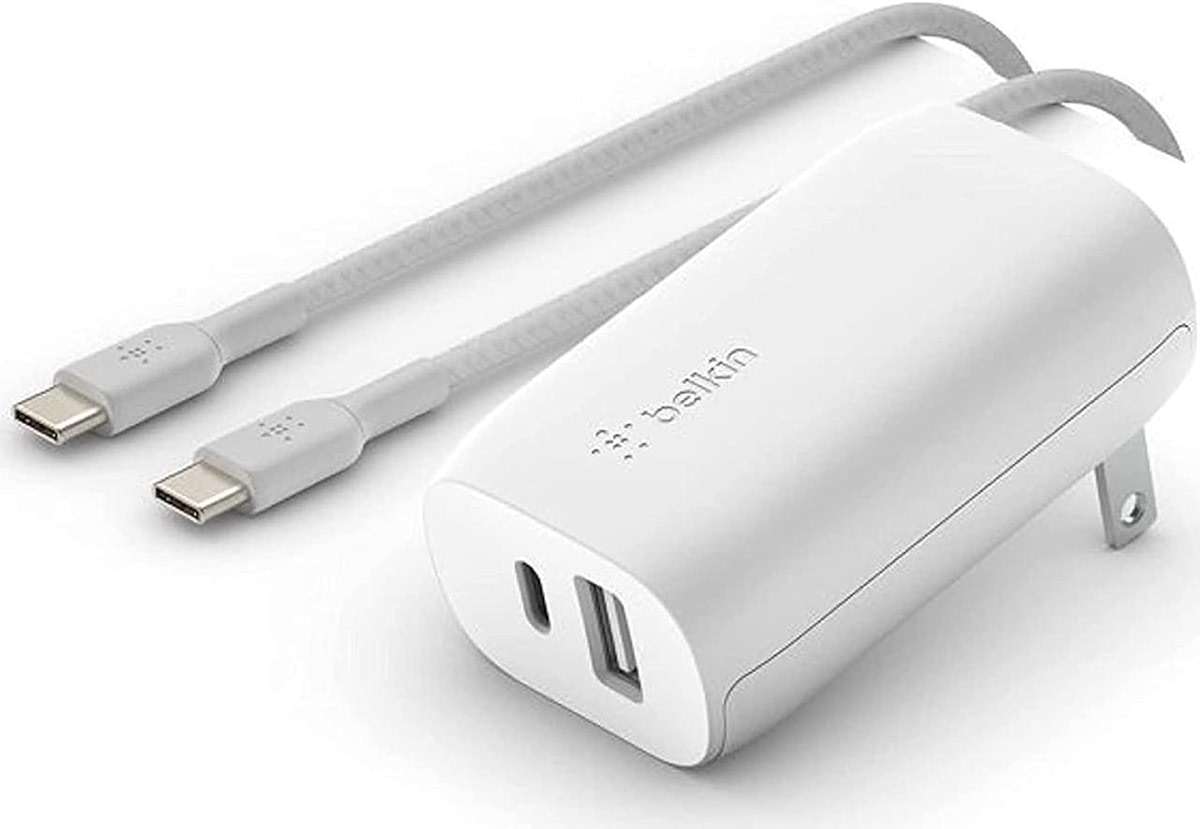 Belkin USB-C Wall Charger 32W with C to C Cable Included, PD & 20W USB-C & 12W USB-A Ports - Image 1