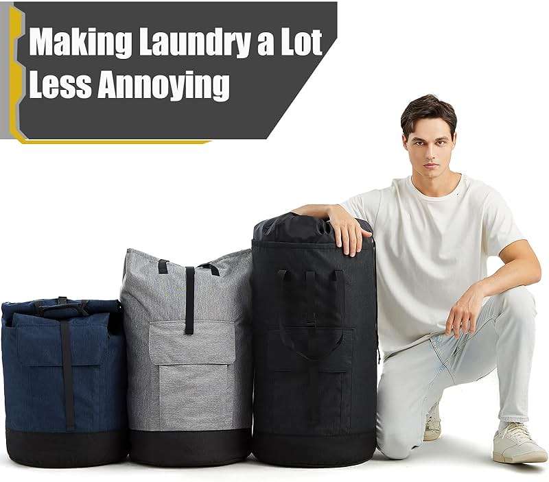 Laundry Bag for College, 115L Heavy Duty Laundry Backpack with Shoulder Straps, Large Dirty Clothes Bag for Dorm, Apartment and Laundromat, Laundry Duffle Bag for Travel, Beach, Camping, oyster grey - Image 6