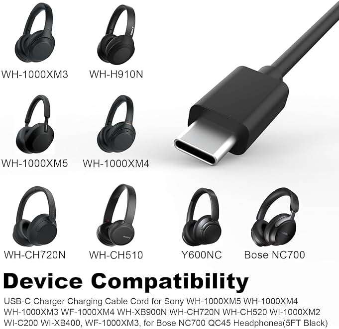 USB Type C Charging Cable for TOZO T20, T18, T12, T12 Pro, T10, T9, NC9, NC7, NC2, X1, A1, A2, A3, NC9 Pro, W3, for Beats Studio Buds, Solo Buds, for JBL Charge 6, 5, 4, Flip 7, 6, 5, Pulse 5, 4 - Image 3
