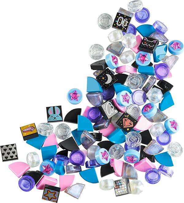 LEGO DOTS Extra DOTS Series 8 – Glitter and Shine 41803, Tiles Set for Bracelets, Message Boards, Room Décor, Bag Tags, Kids Arts and Crafts Kit - Image 3