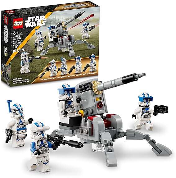 LEGO Star Wars 501st Clone Troopers Battle Pack Toy Set, Buildable AV-7 Anti Vehicle Cannon, with 4 Clone Trooper Minifigures, Portable Travel Toy, Great Birthday Gift for Kids Ages 6 and Up, 75345 - Image 1