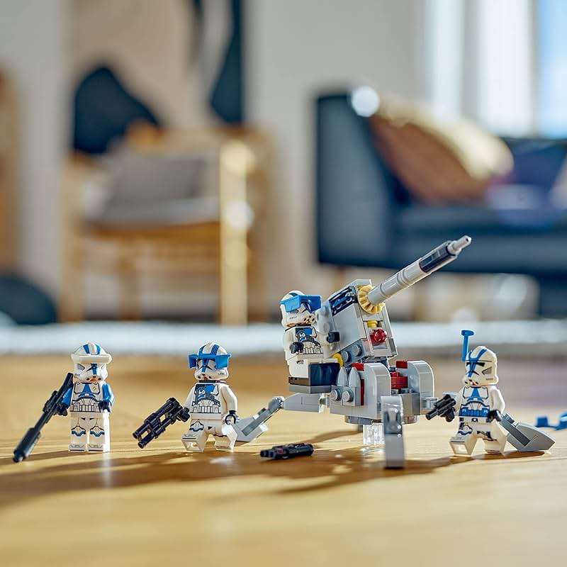 LEGO Star Wars 501st Clone Troopers Battle Pack Toy Set, Buildable AV-7 Anti Vehicle Cannon, with 4 Clone Trooper Minifigures, Portable Travel Toy, Great Birthday Gift for Kids Ages 6 and Up, 75345 - Image 3